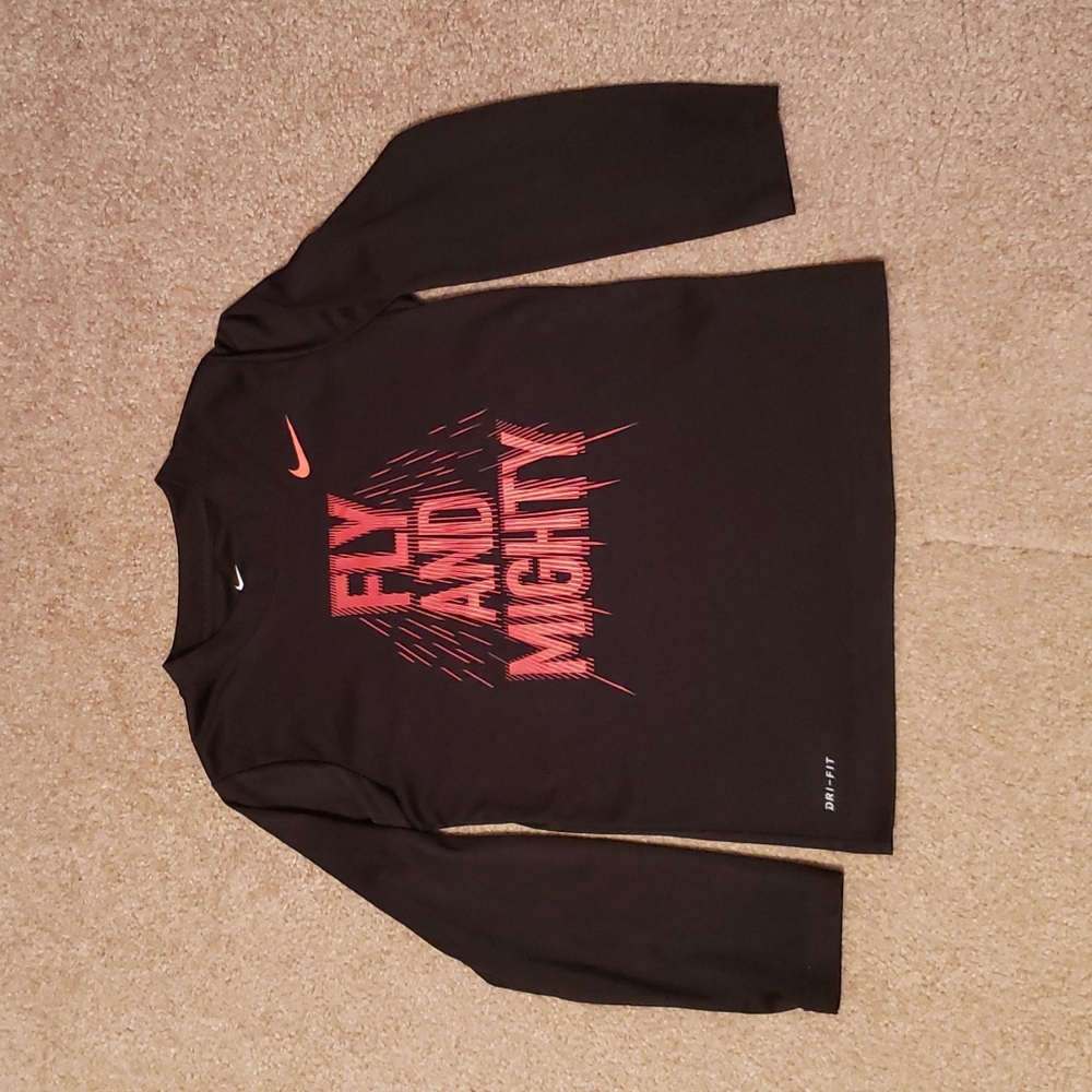 Nike Boys Black Graphic Long Sleeve Tee-shirt